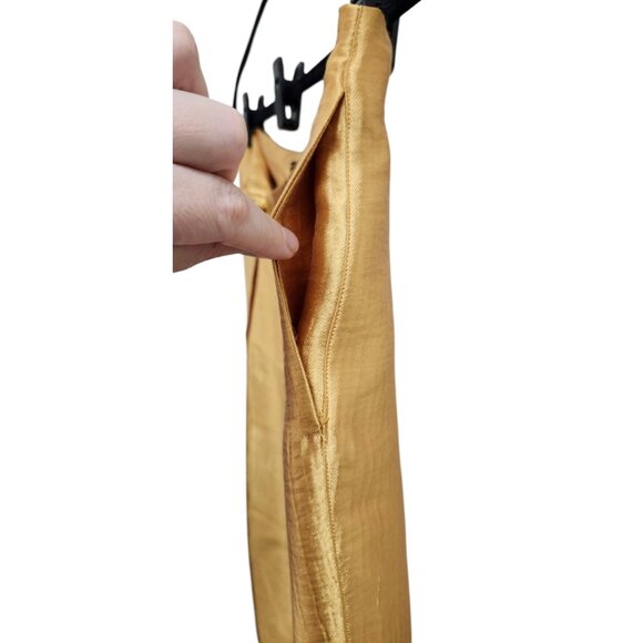 Fashion Regular Fit Pants Silk for Women Pants Gold Vaska Size M - Picture 5 of 10